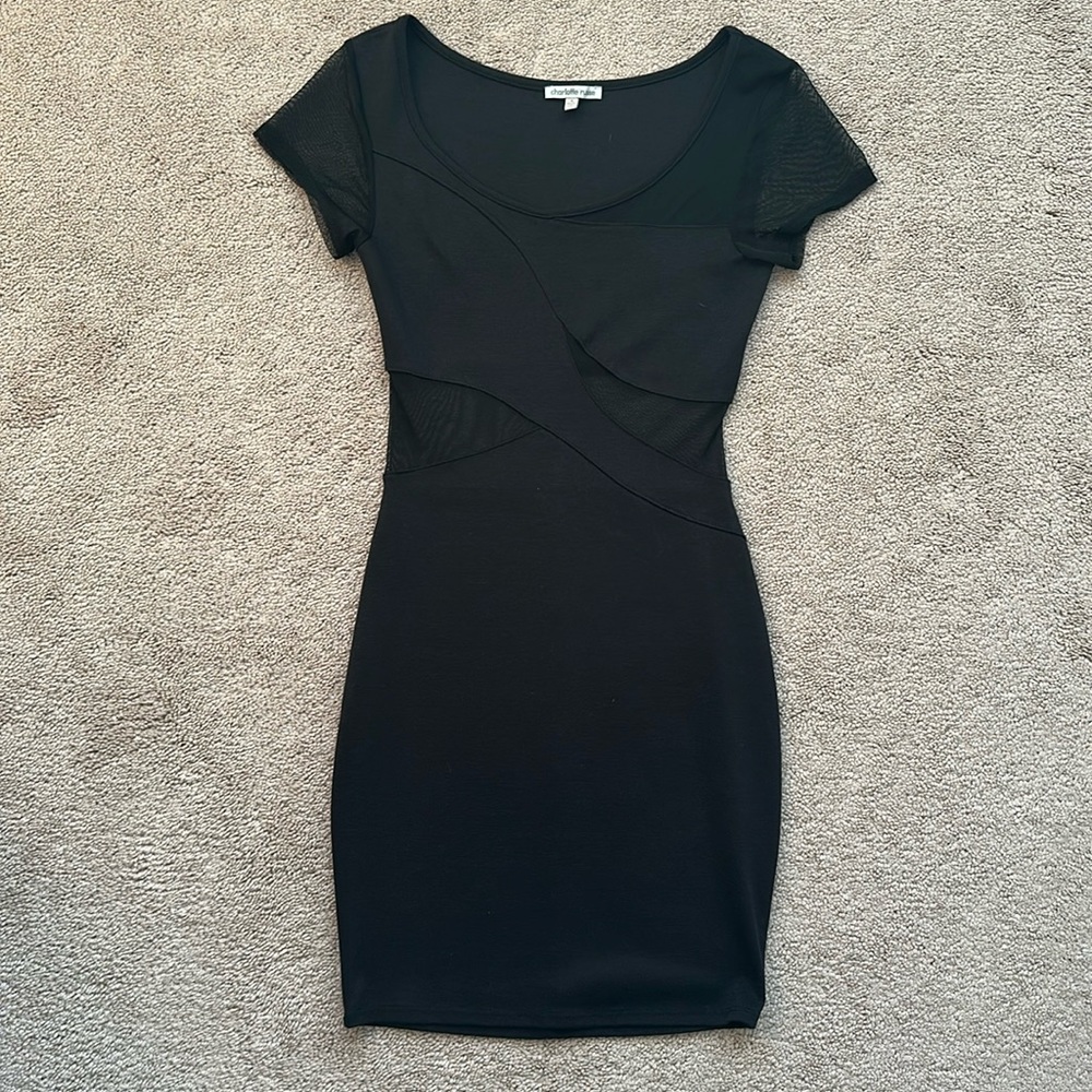 Black mini dress.